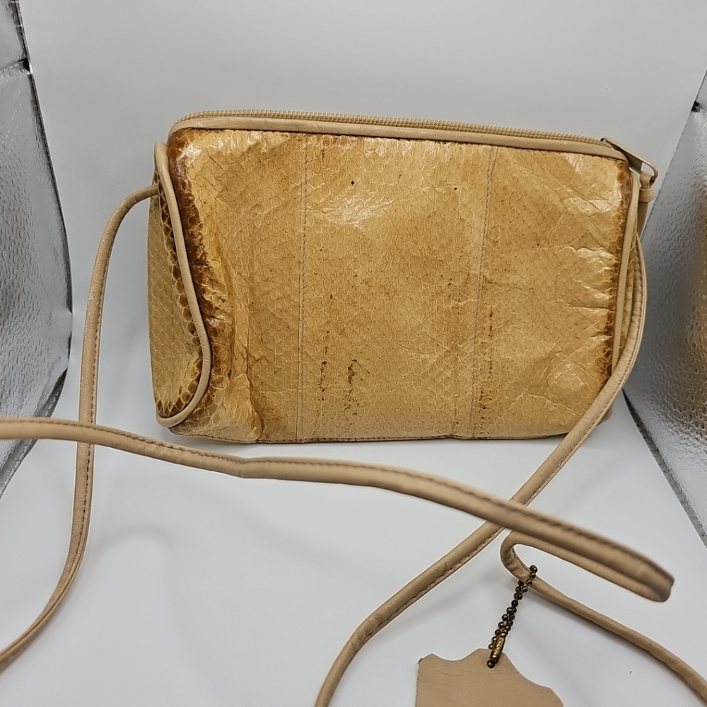Vintage "Magid" Purse Genuine Snakeskin Tan Crossbody Bag Genuine 9x6